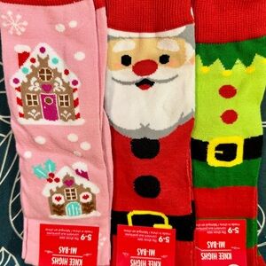 Festive Christmas Knee-High Socks Set